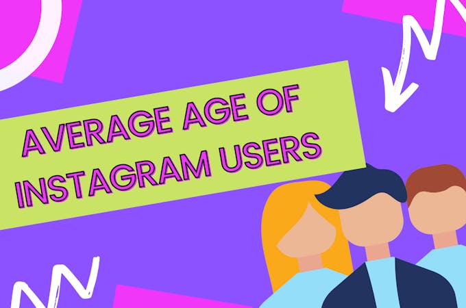 Cover image with the text average age of instagram users with some characters next to it.
