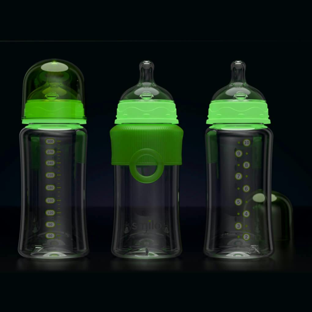 Glowing Baby Bottle AntiColic Smilo