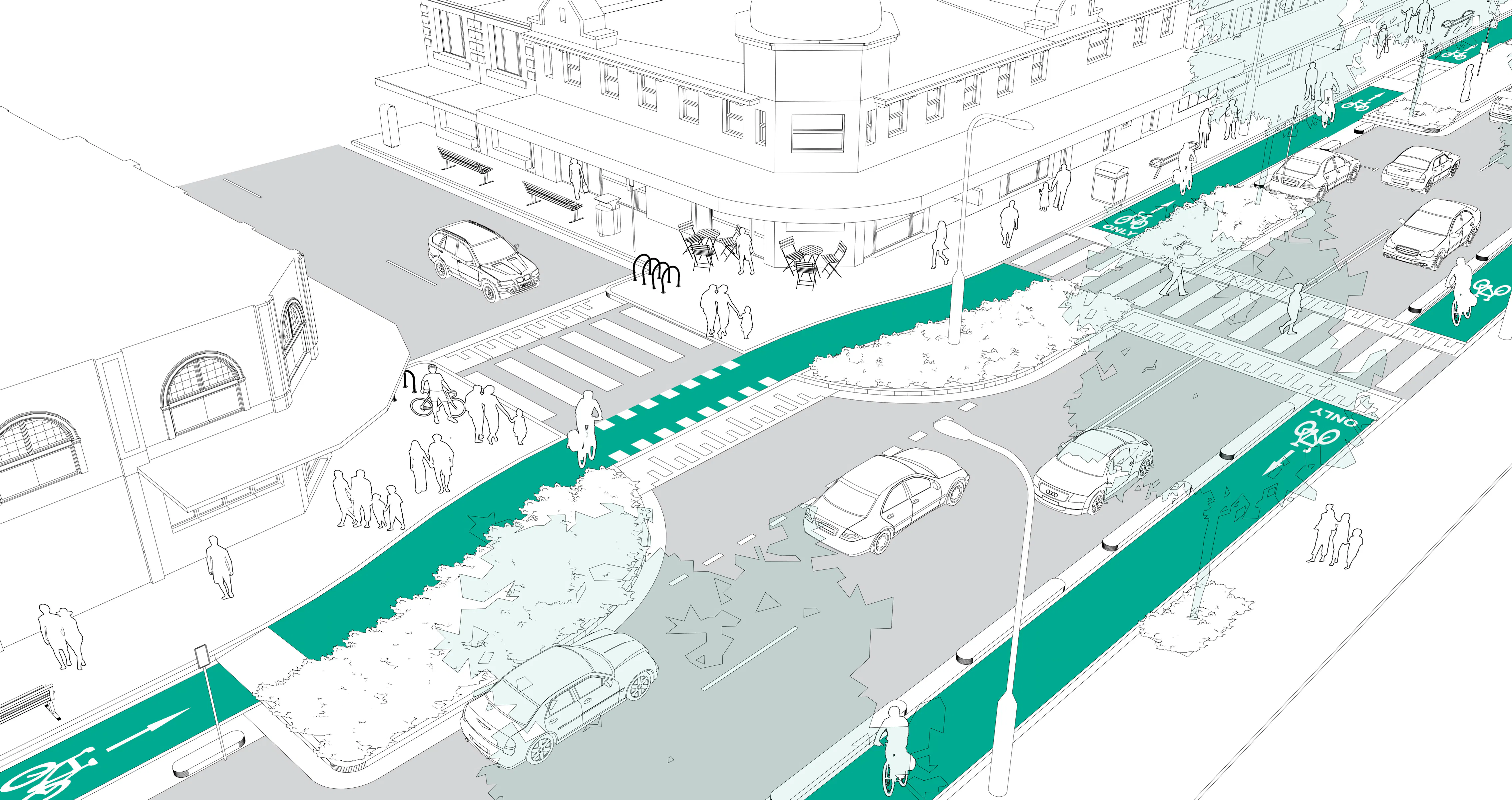 Cycle Line Layout Example Cycleway Design Toolbox | SMM