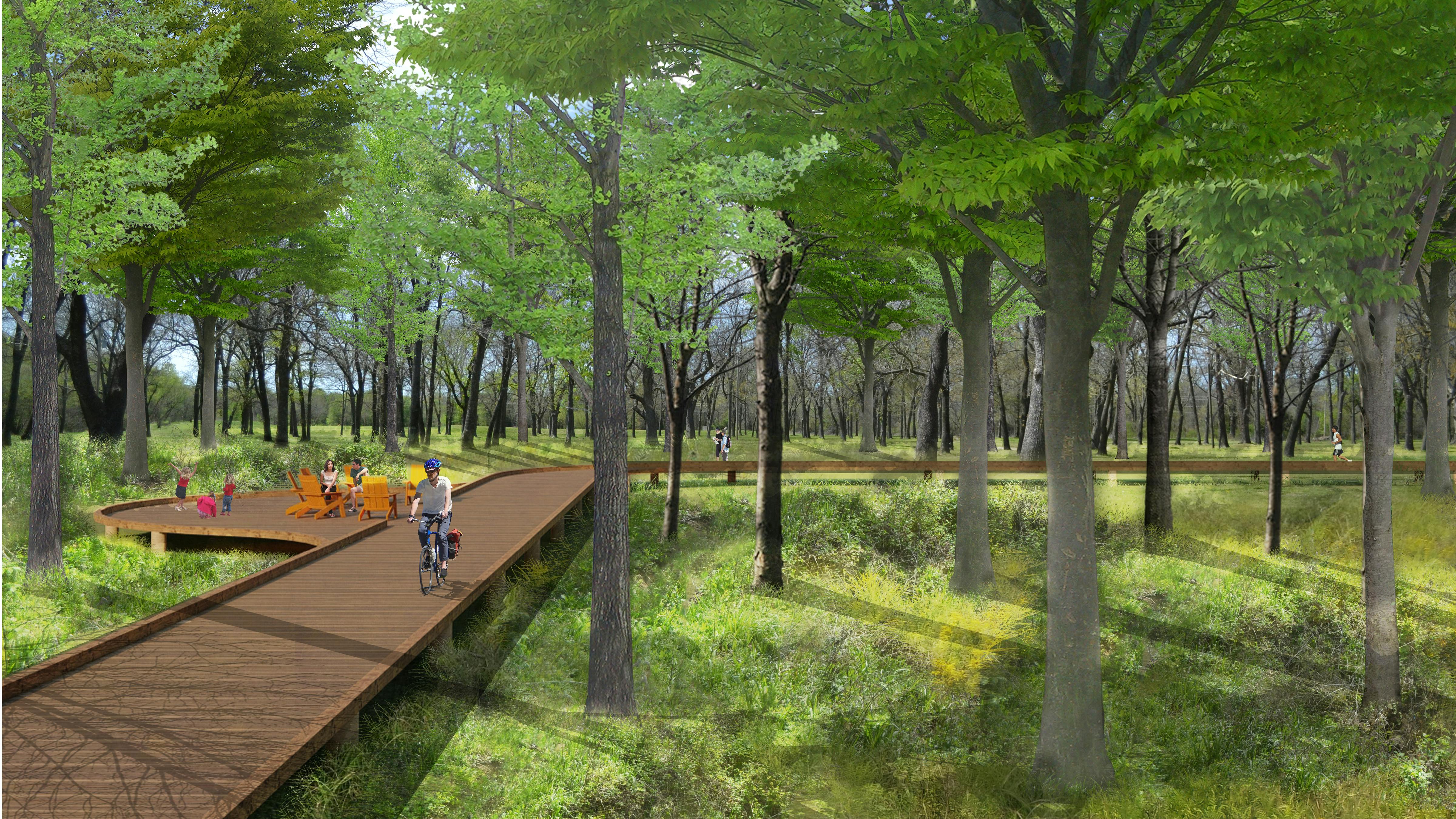 Render of proposed nature trail