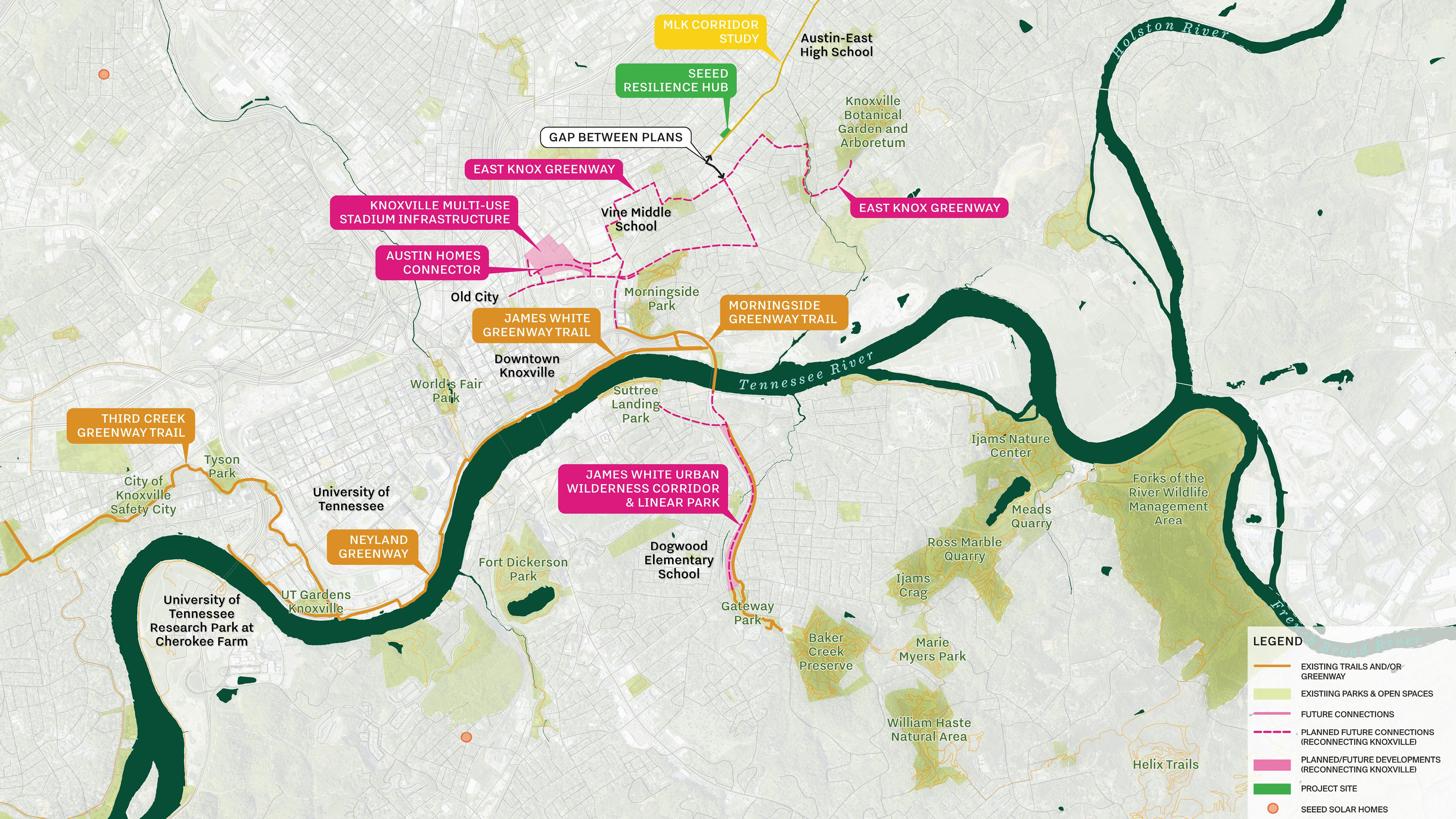Map of Knoxville's routes