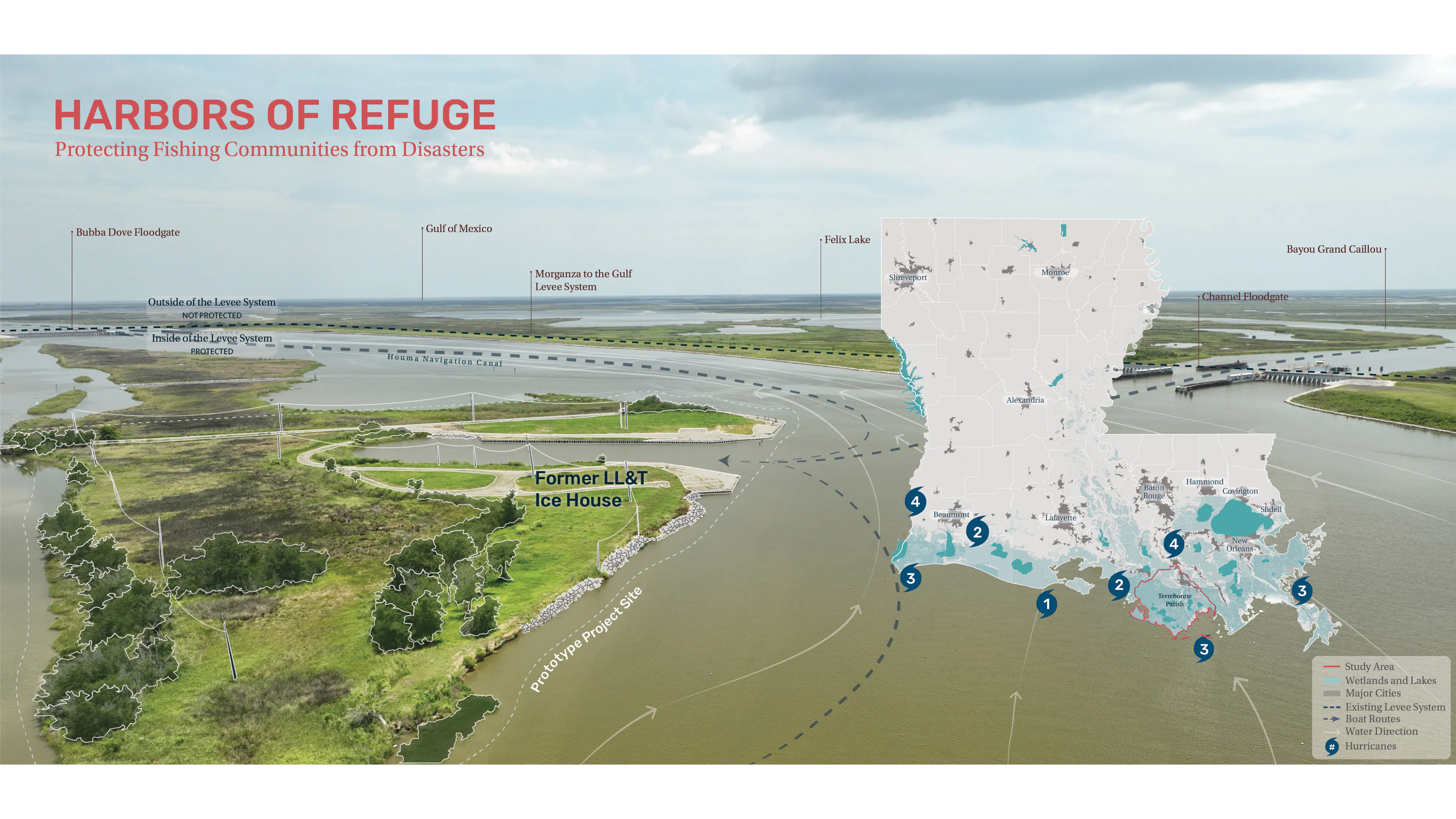 Perspective of site with diagrammatic labeling 