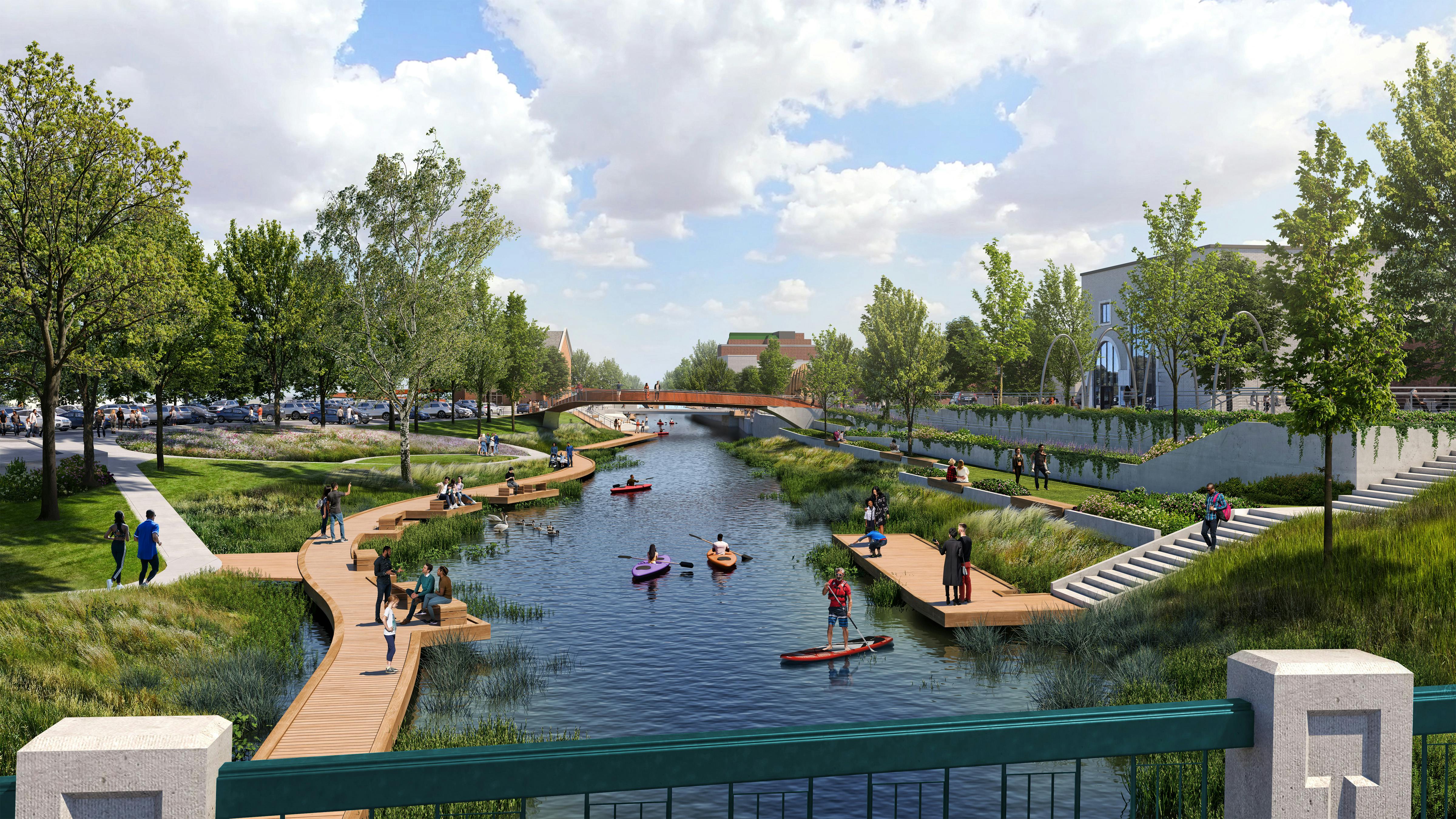 Revitalizing downtown by opening connection with the riverfront