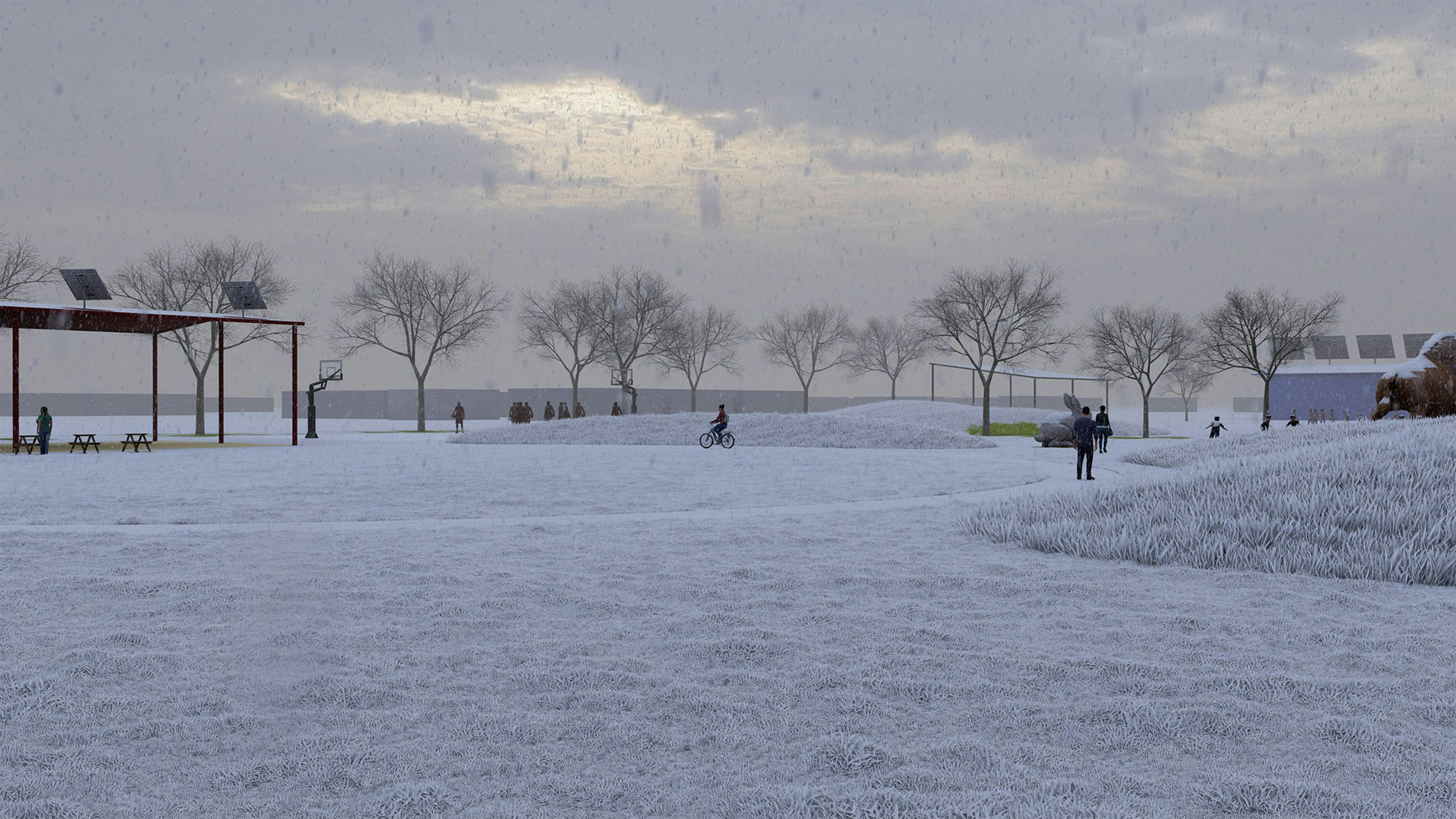 Rendering of winter scene