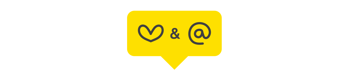 illustration d'un coeur, d'un « & » et d'un arobase.