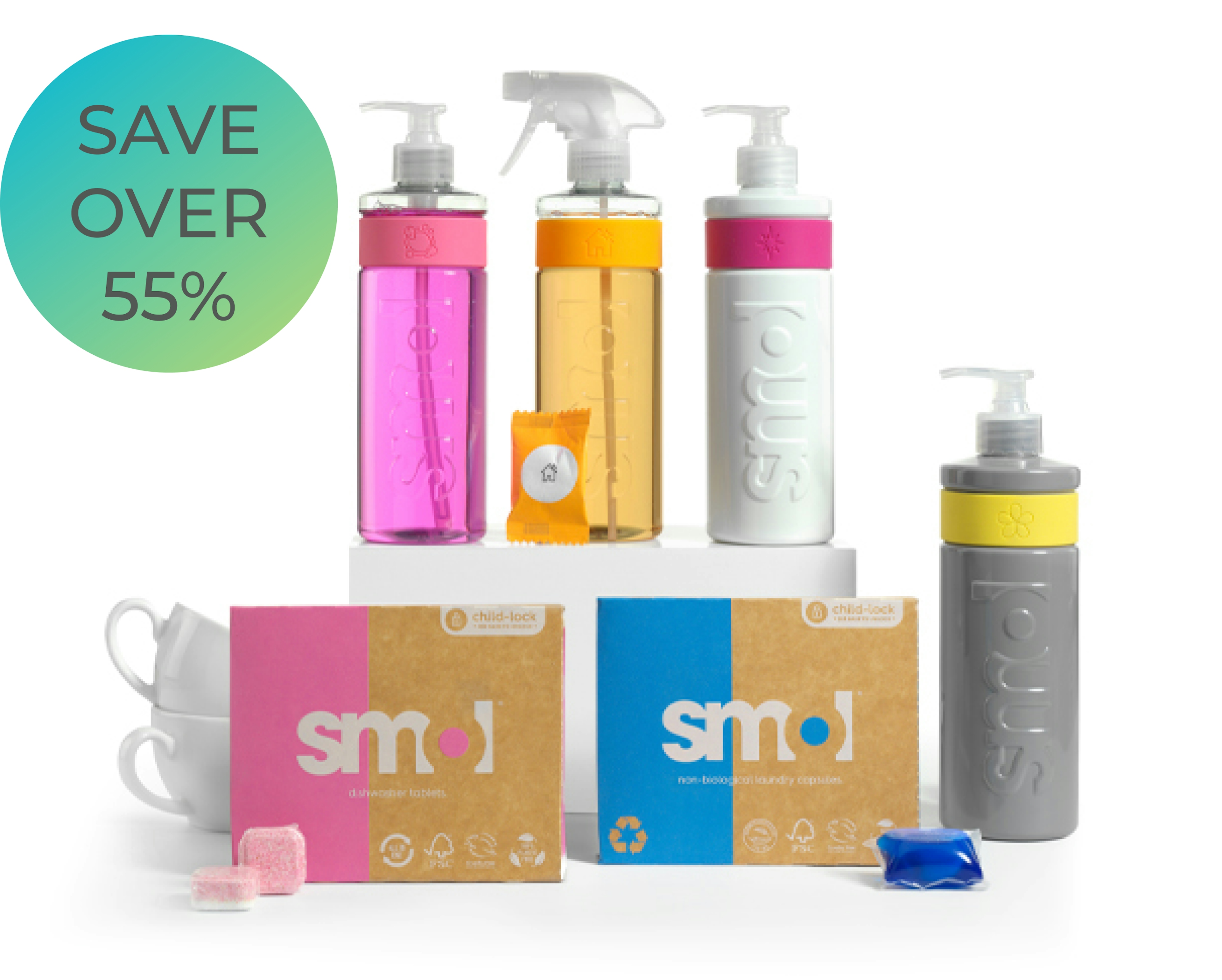 smol home bundle products, text: save over 55%