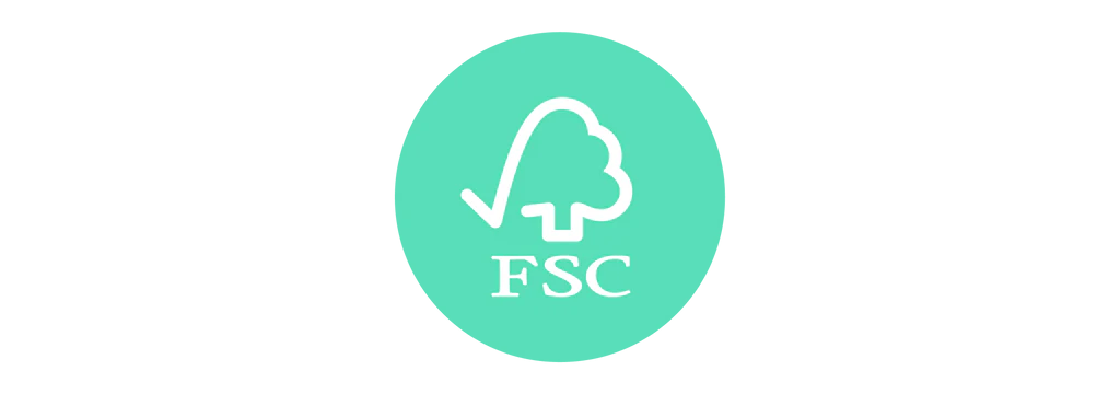 forest stewardship council logo auf türkiesem Hintergrund