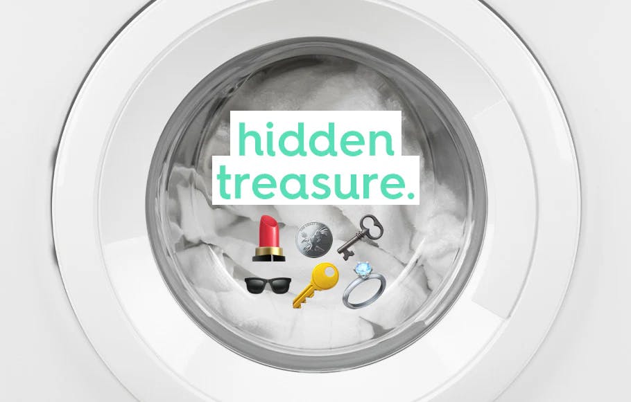 washing machine with text: hidden treasure