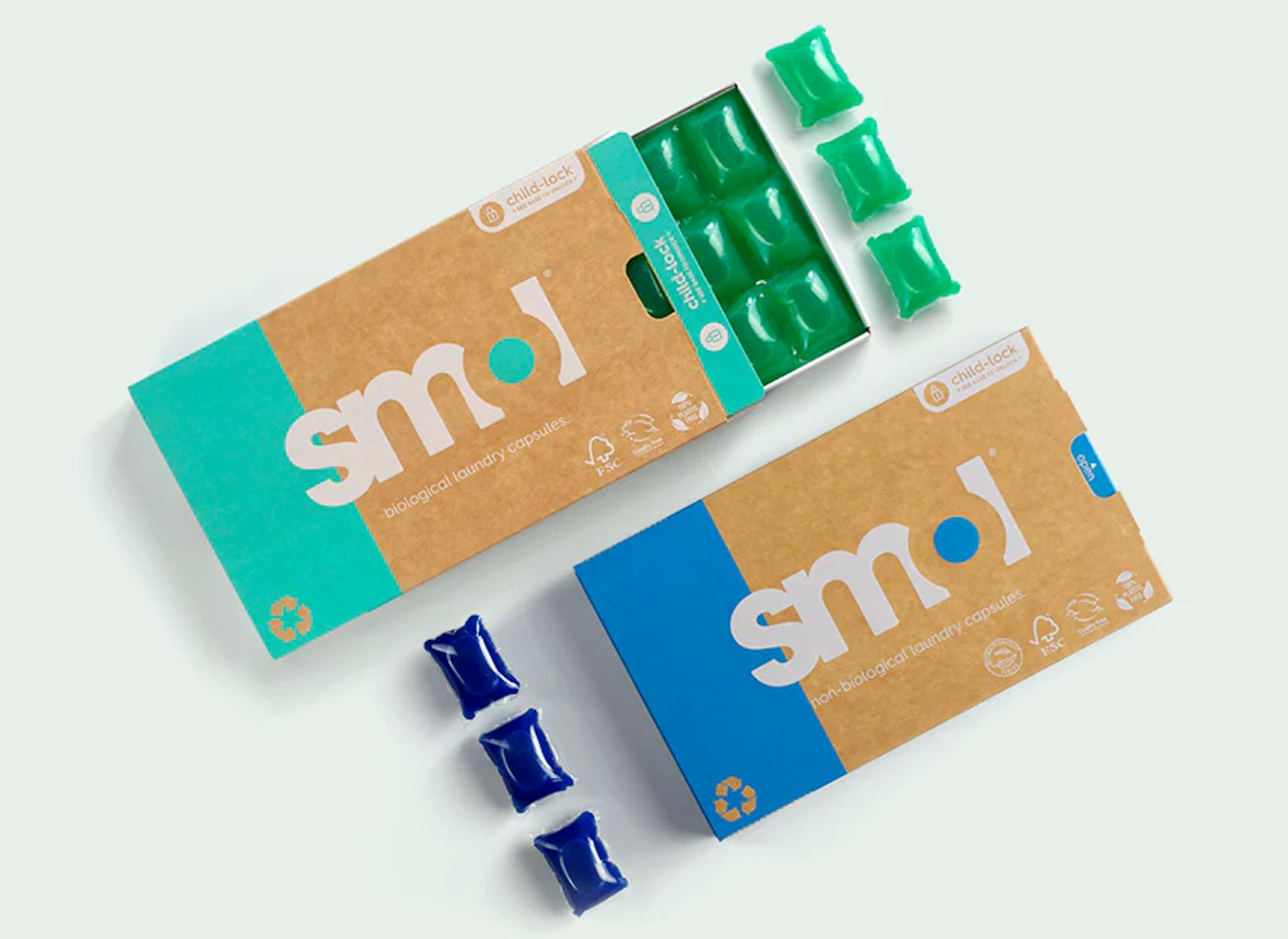 smol bio and non-bio laundry capsules