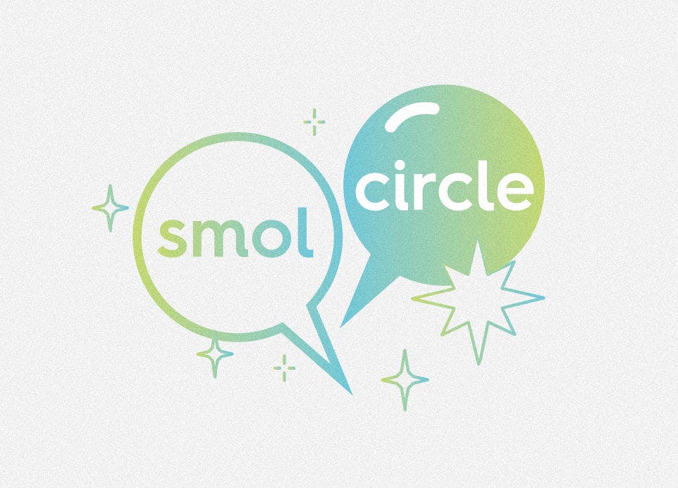 text in speech bubbles: smol circle