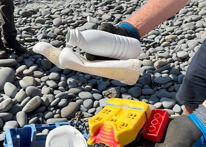 Plastic Collected beach smol