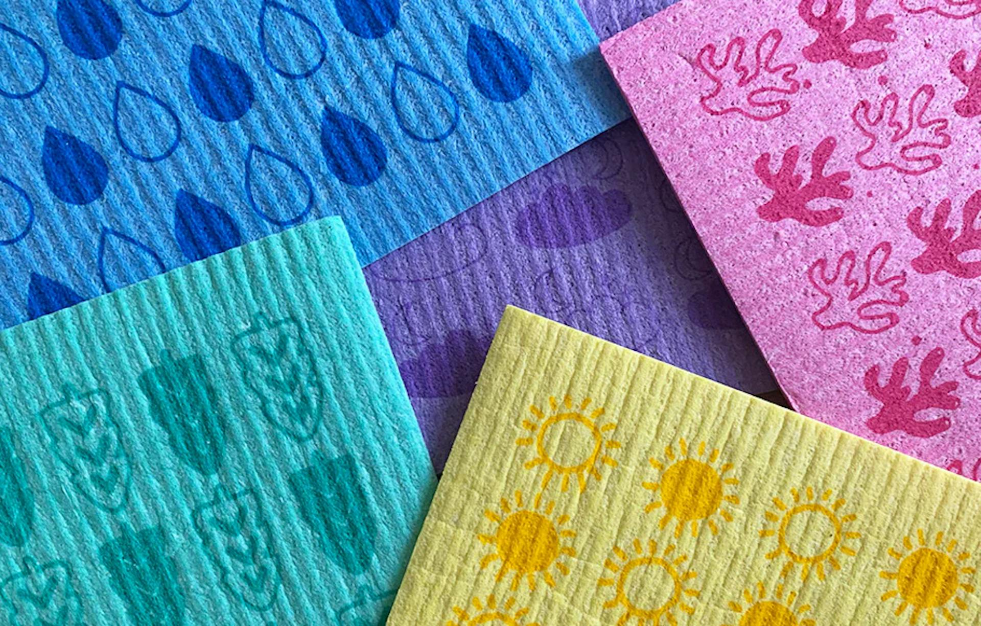 smol multi-coloured plastic free cleaning cloths