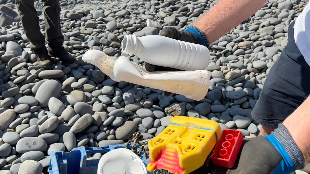 plastic collection on beach