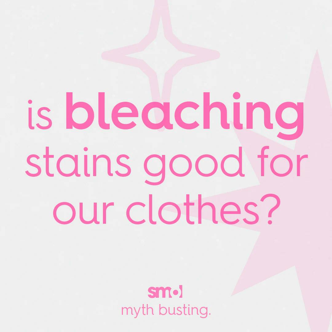 text: is bleaching stains good for our clothes?
