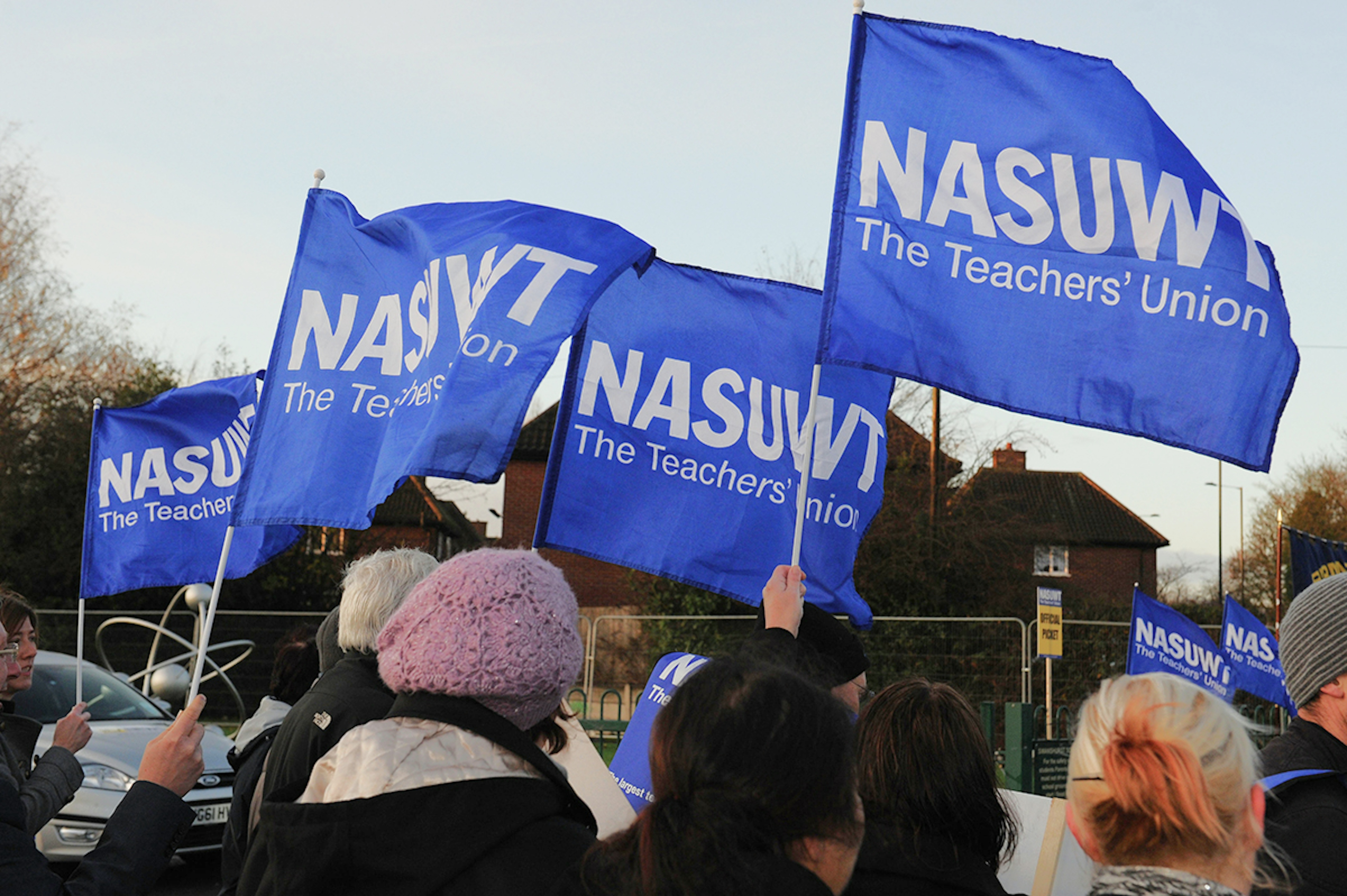 NASUWT - The Teachers' Union members with flags