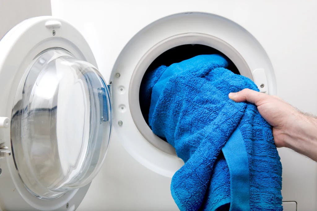 towel in a tumble drier