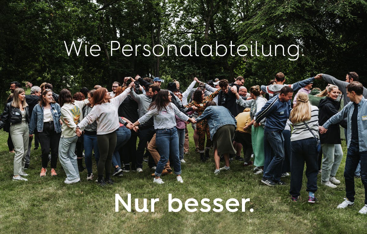 Bild vom smol team, mit Text: Wie Personalabteilung. Nur besser.