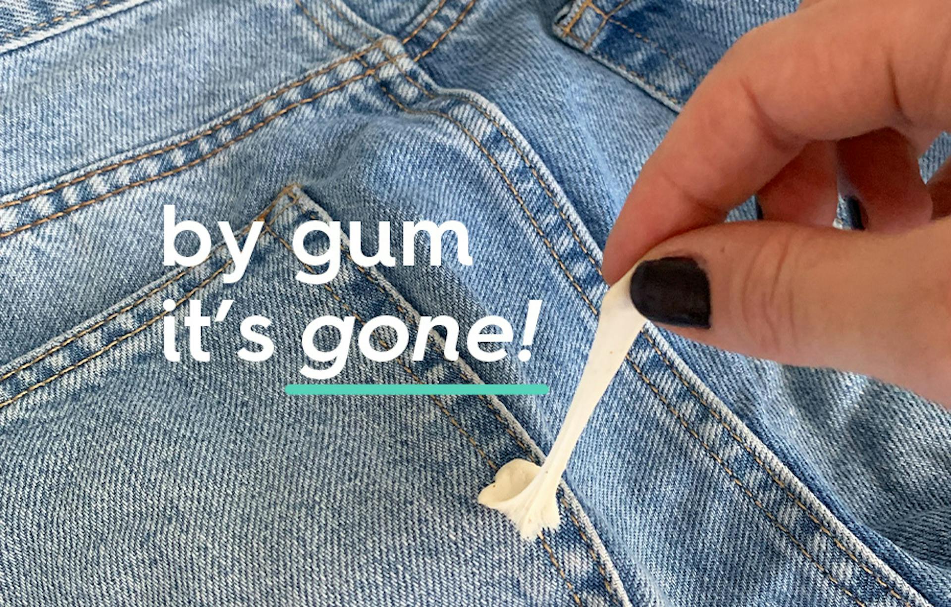 chewing gum stuck on clothes