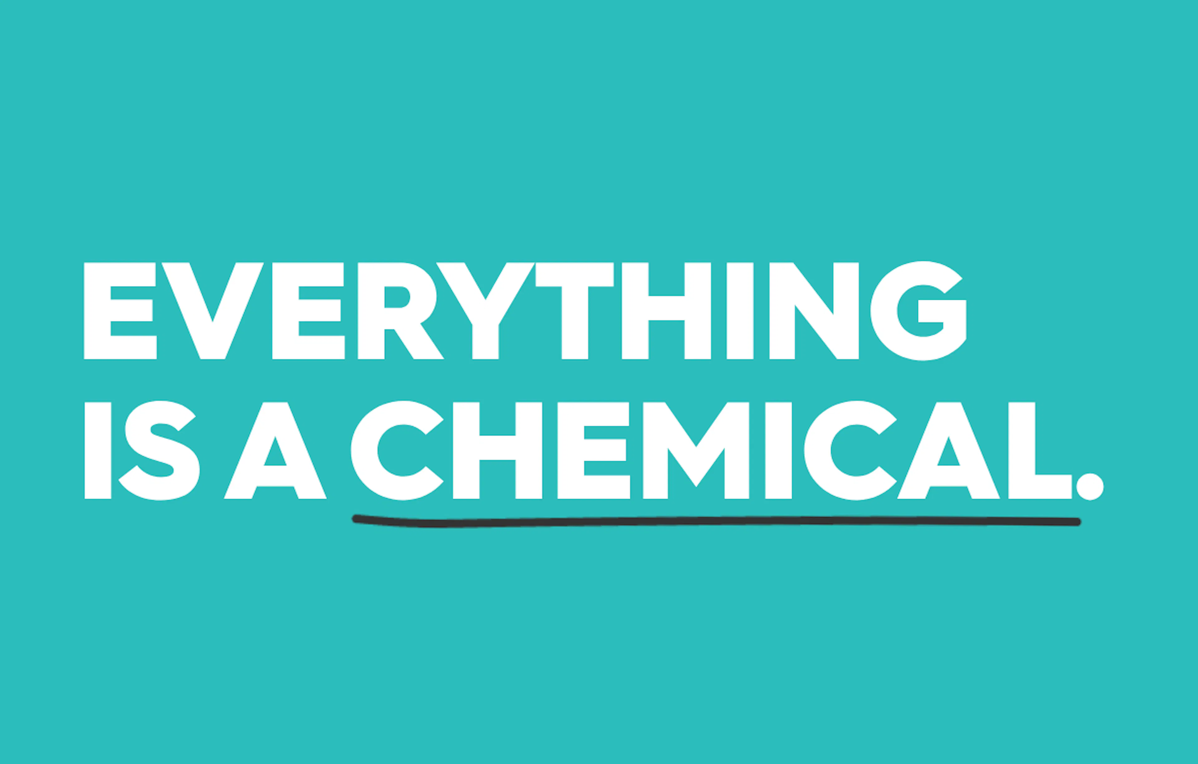 text: EVERYTHING IS A CHEMICAL.