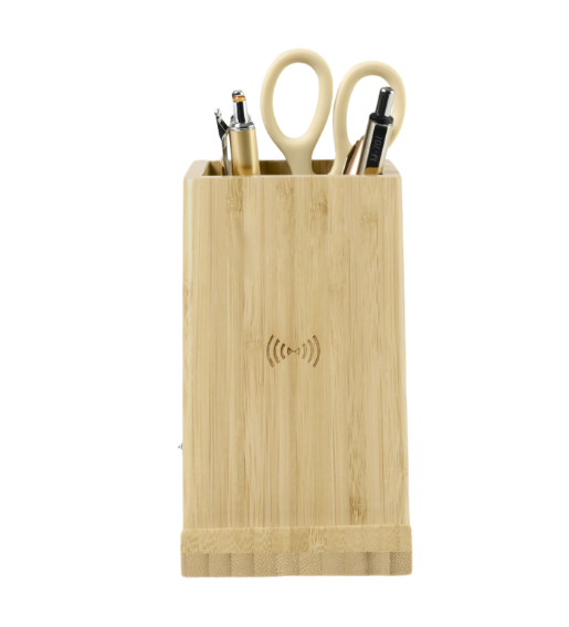 Auden Bamboo Wireless Charging Pencil Cup