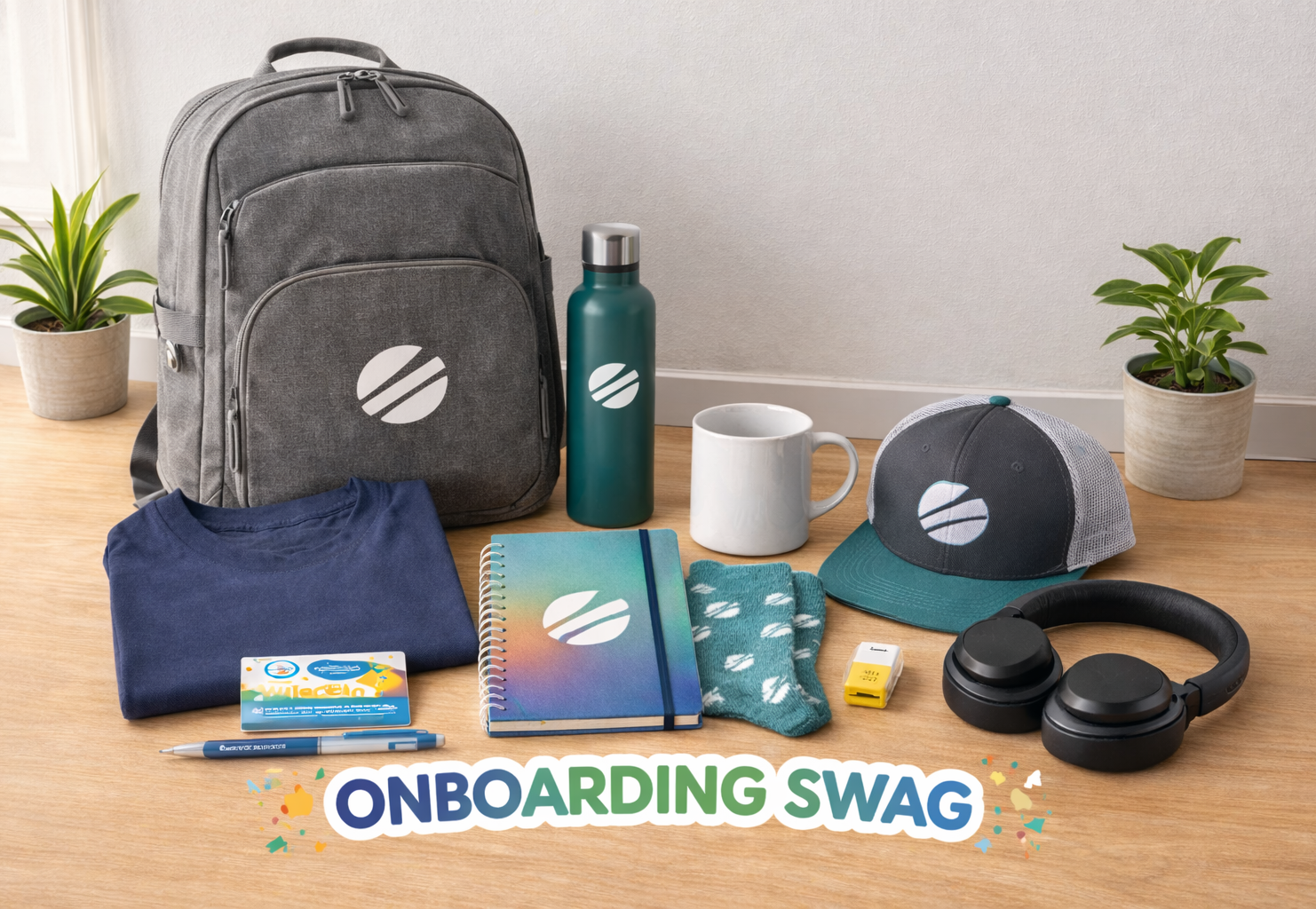 Appreciate new hire with company branded swag and welcome gift boxes