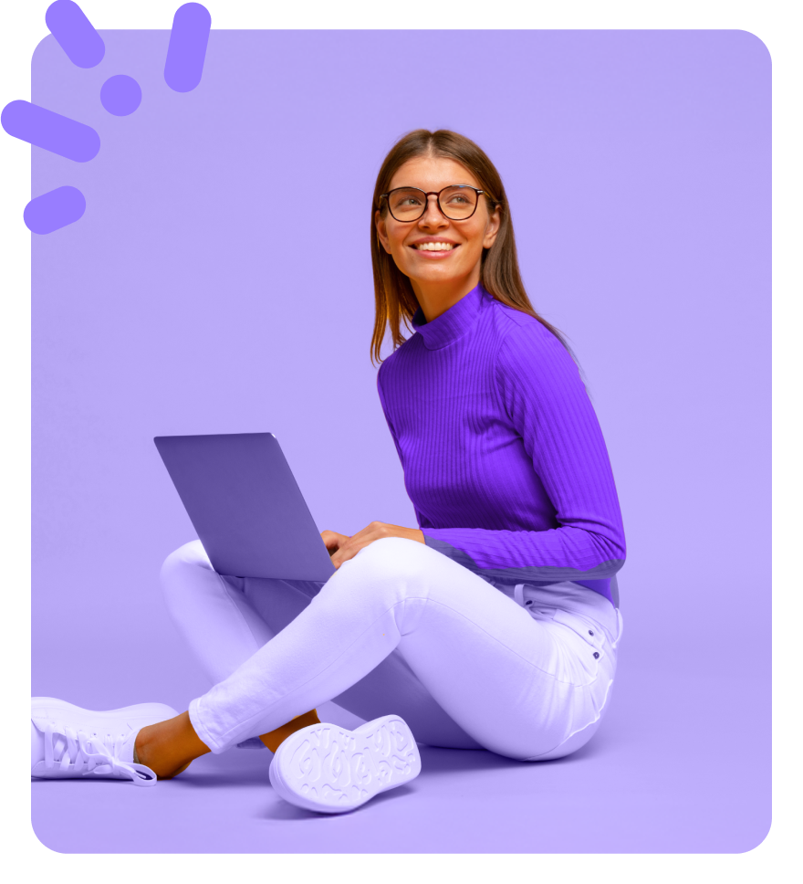 Woman sat with laptop