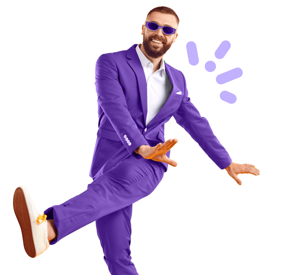 Man in purple suit