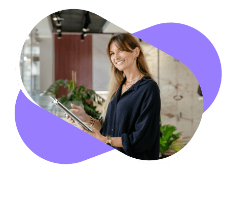 Woman looking at iPad