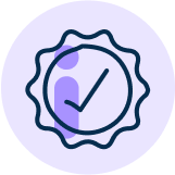 An icon displaying a tick.