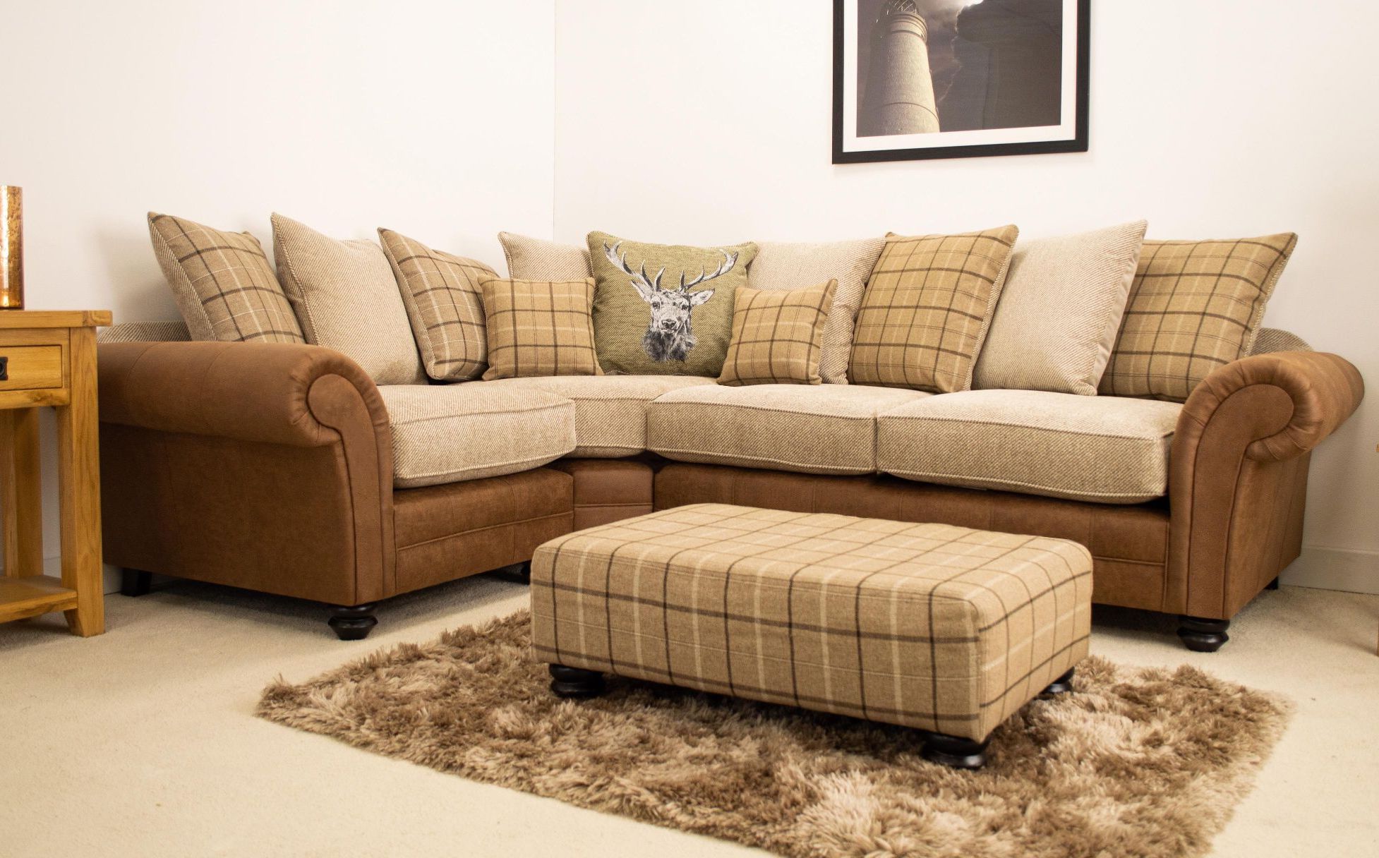 Sofa Emporium oatmeal corner sofa