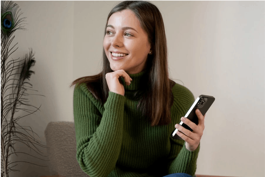 Women with phone