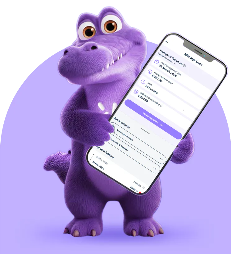 Snap holding phone showing the Customer Account