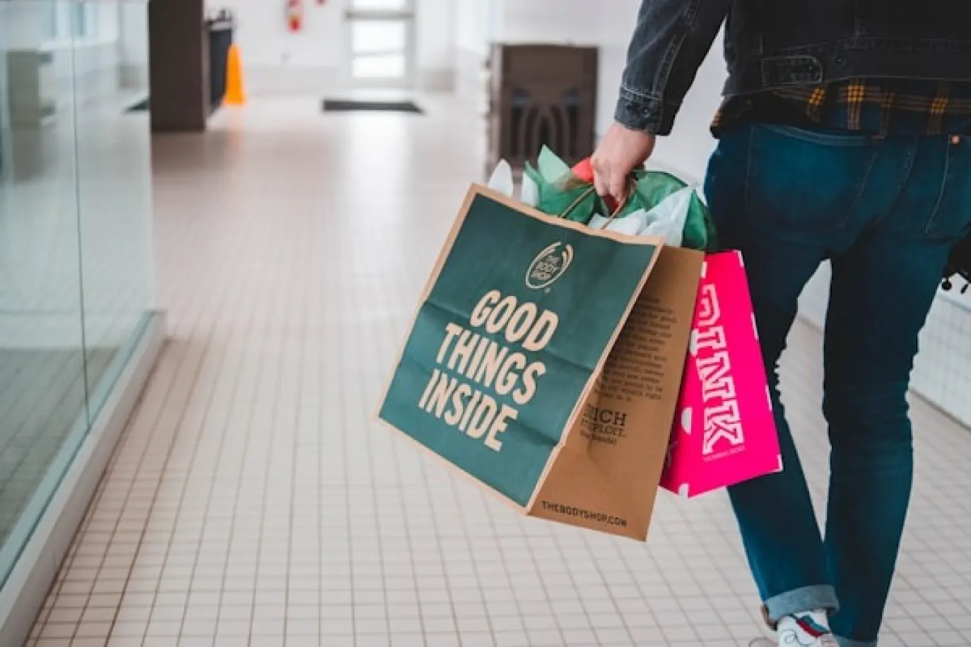 Man holding shopping bags