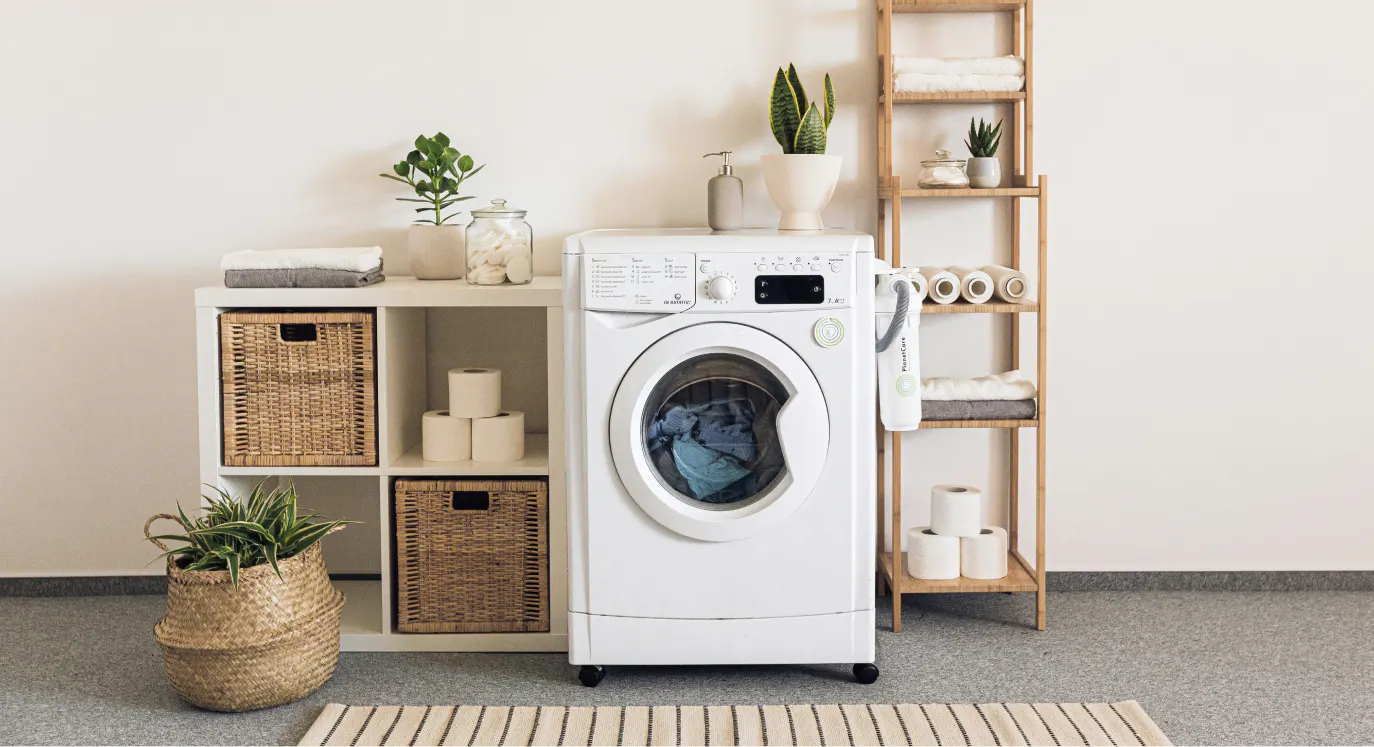 a washer and dryer in a laundry room