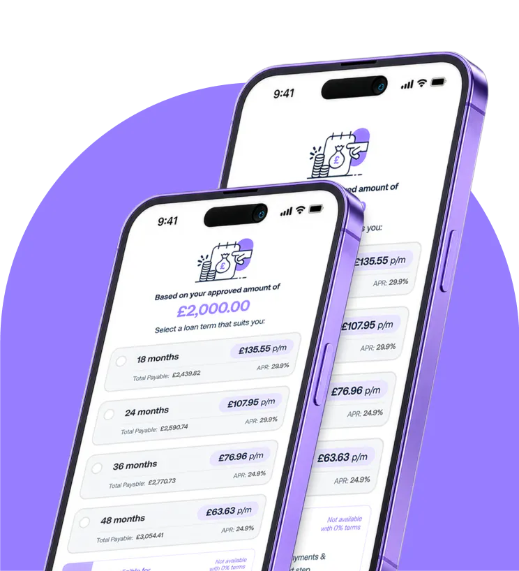 Two phones showing approval