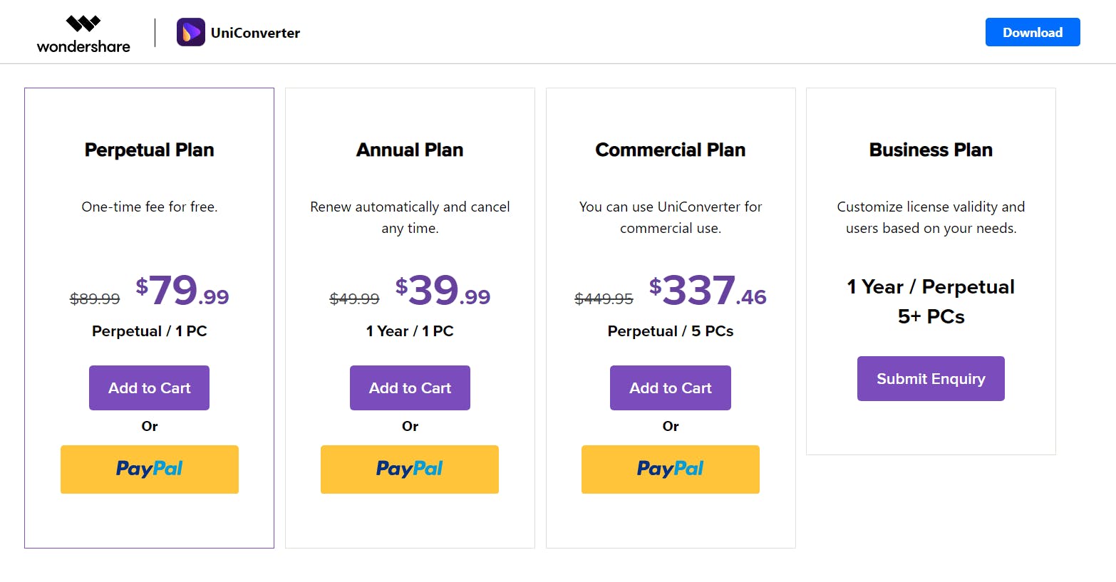 wondershare uniconverter pricing