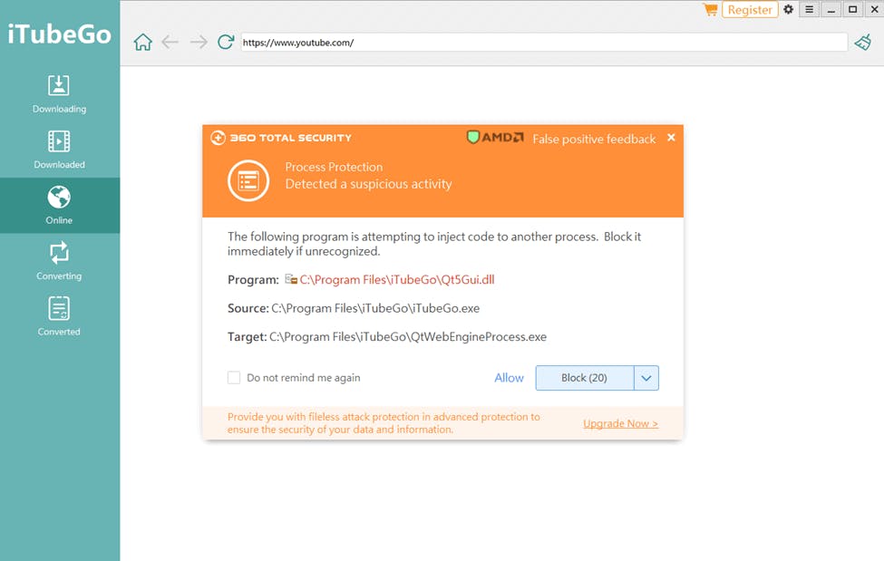 itubego antivirus popup