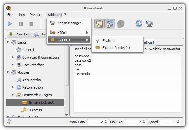 JDownloader features