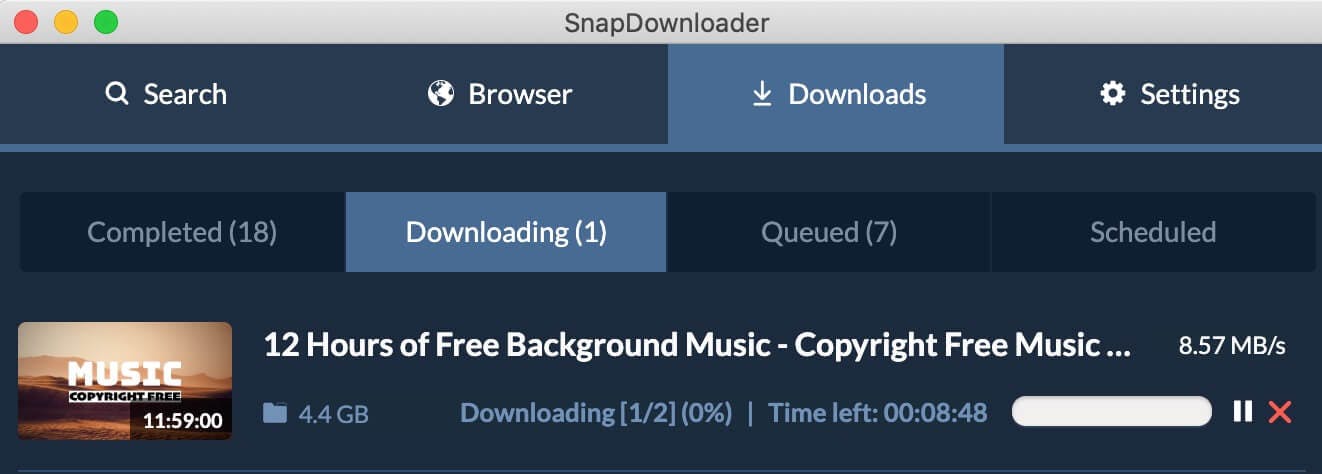 snapdownloader download speed