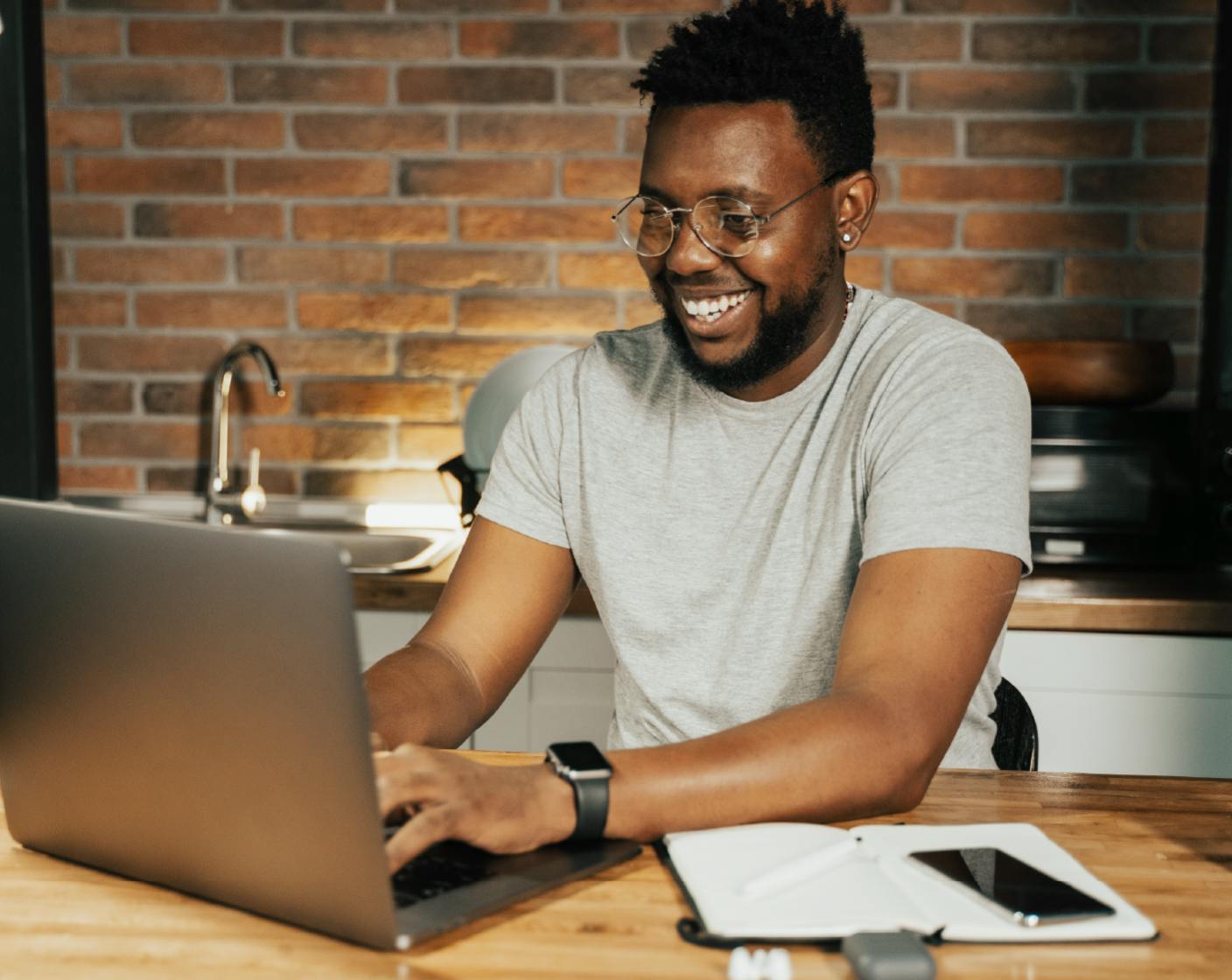 man looking his computer