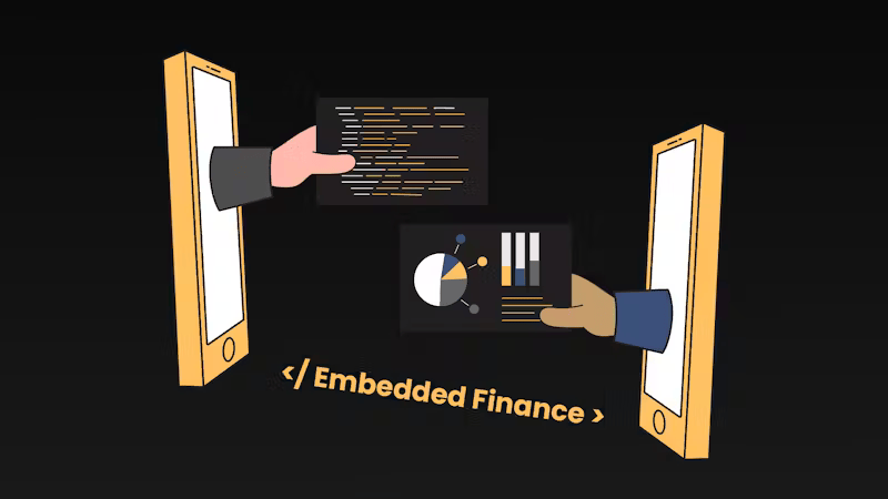 Code and financial investment data being exchanged