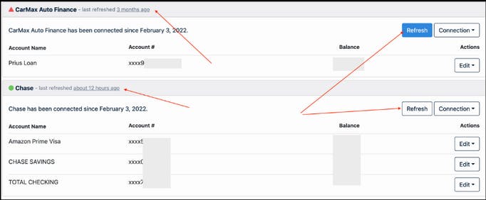 example data aggregation in Tiller