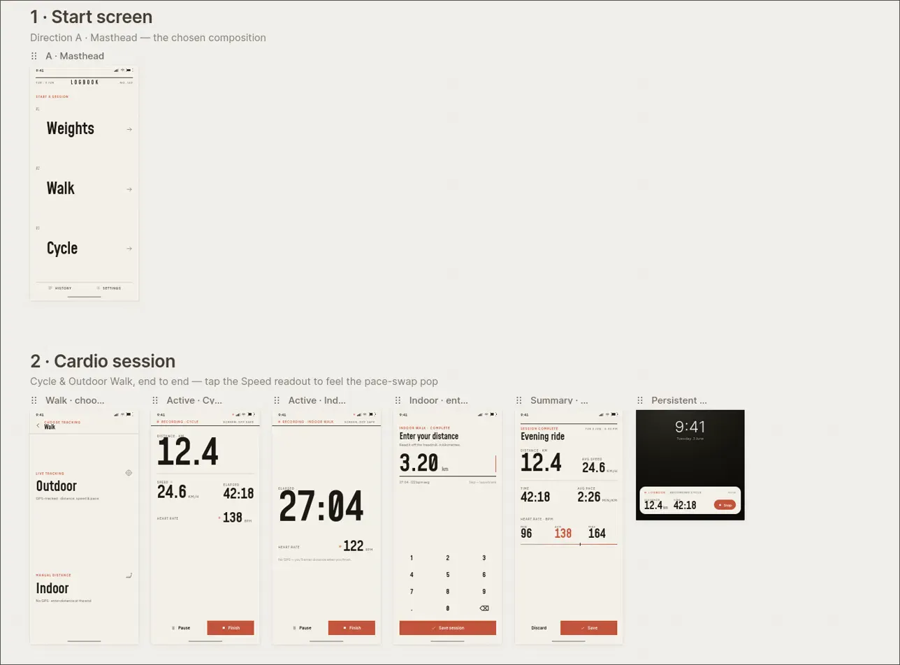 An overview of some of the claude design screens