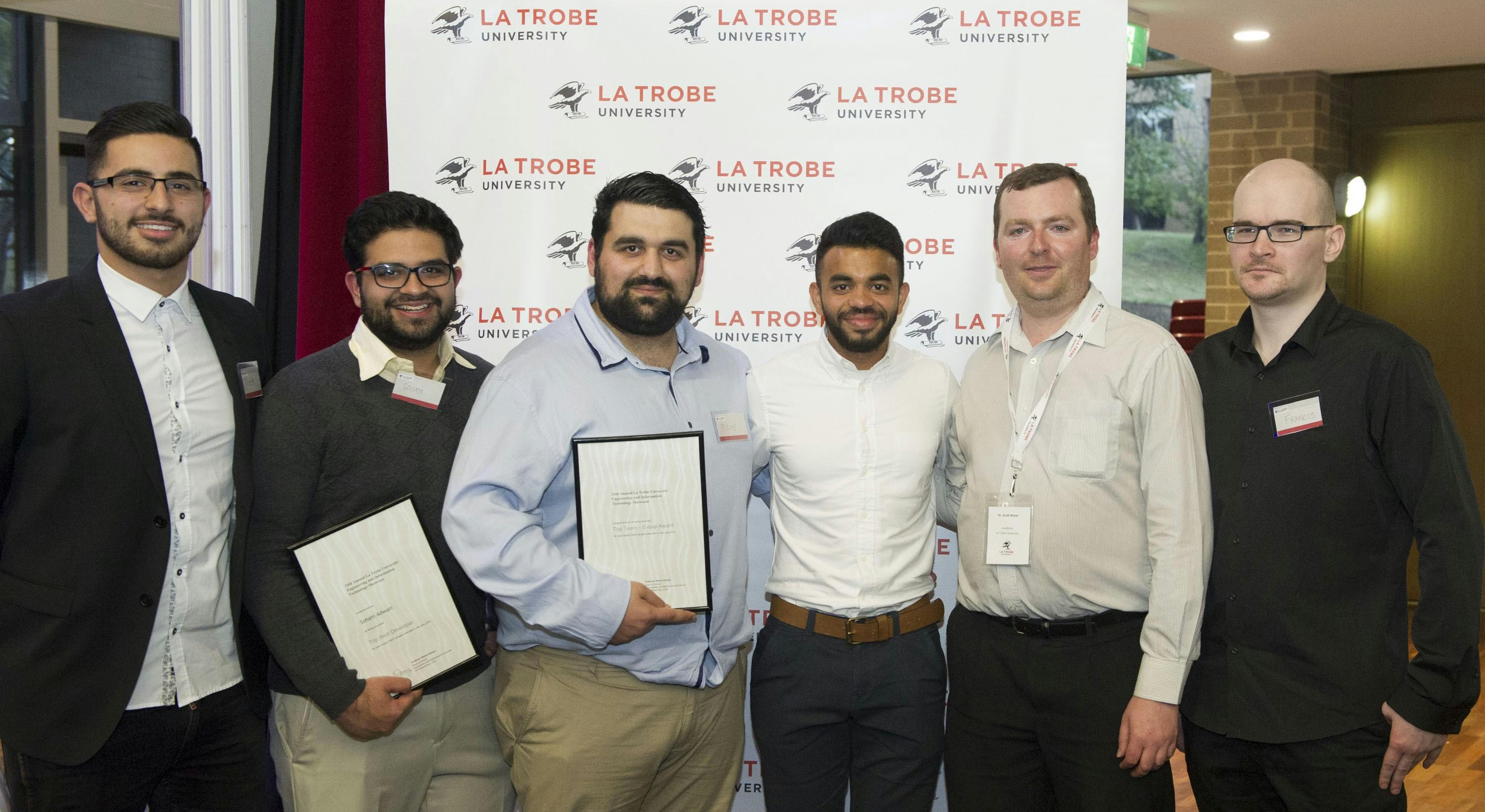 Part of the Metrobe team and our Supervisors. From Left to Right: Joseph, Soham, Rame, Shaarang, Scott, Francis. (Absent: Mustafa and Rodi)