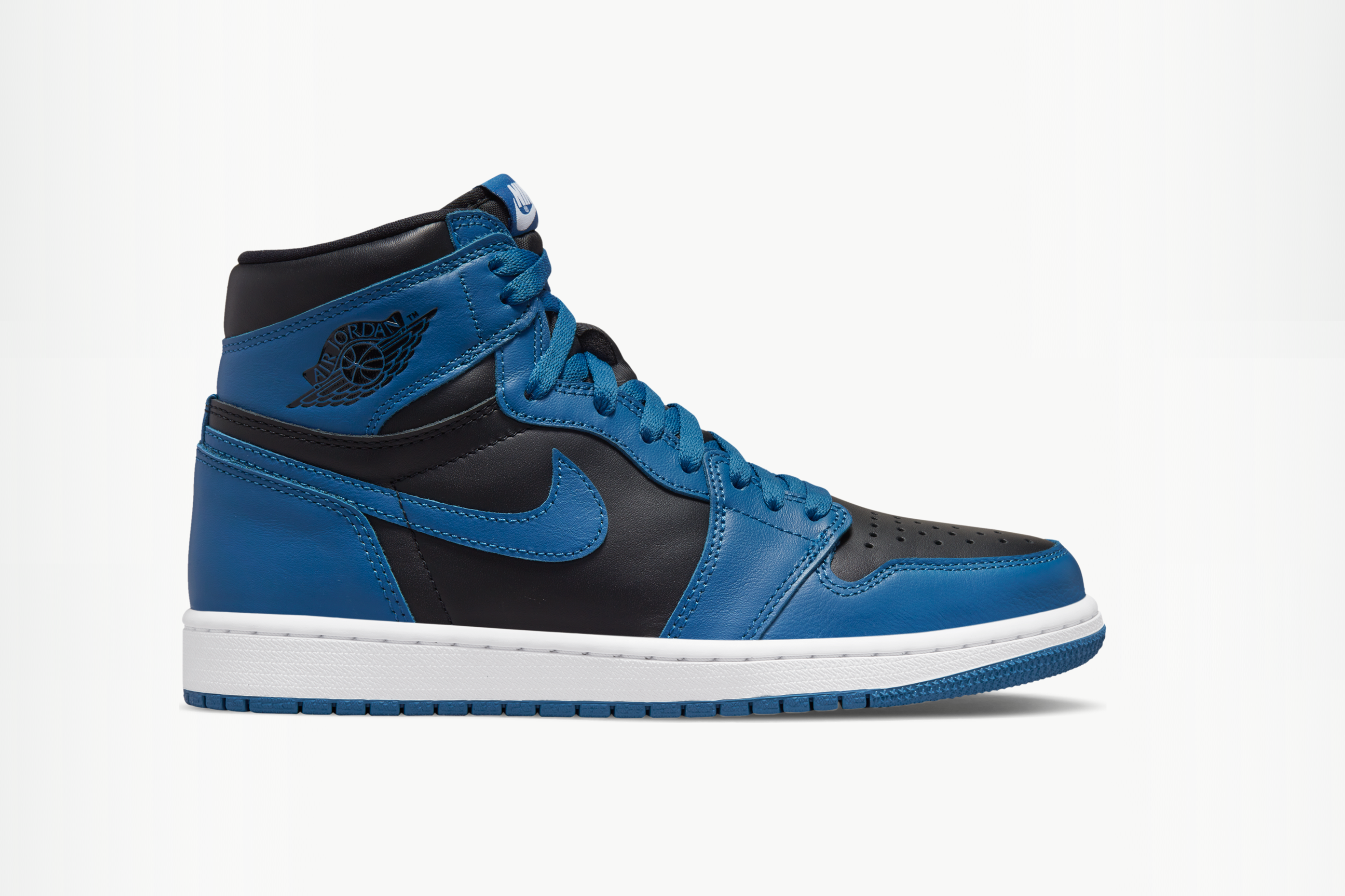 blue and black jordan 1's