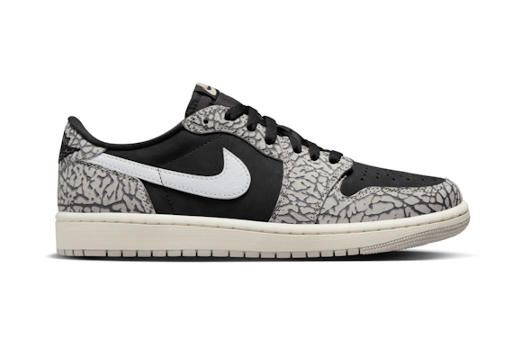 MENS AIR JORDAN 1 LOW OG - BLACK CEMENT