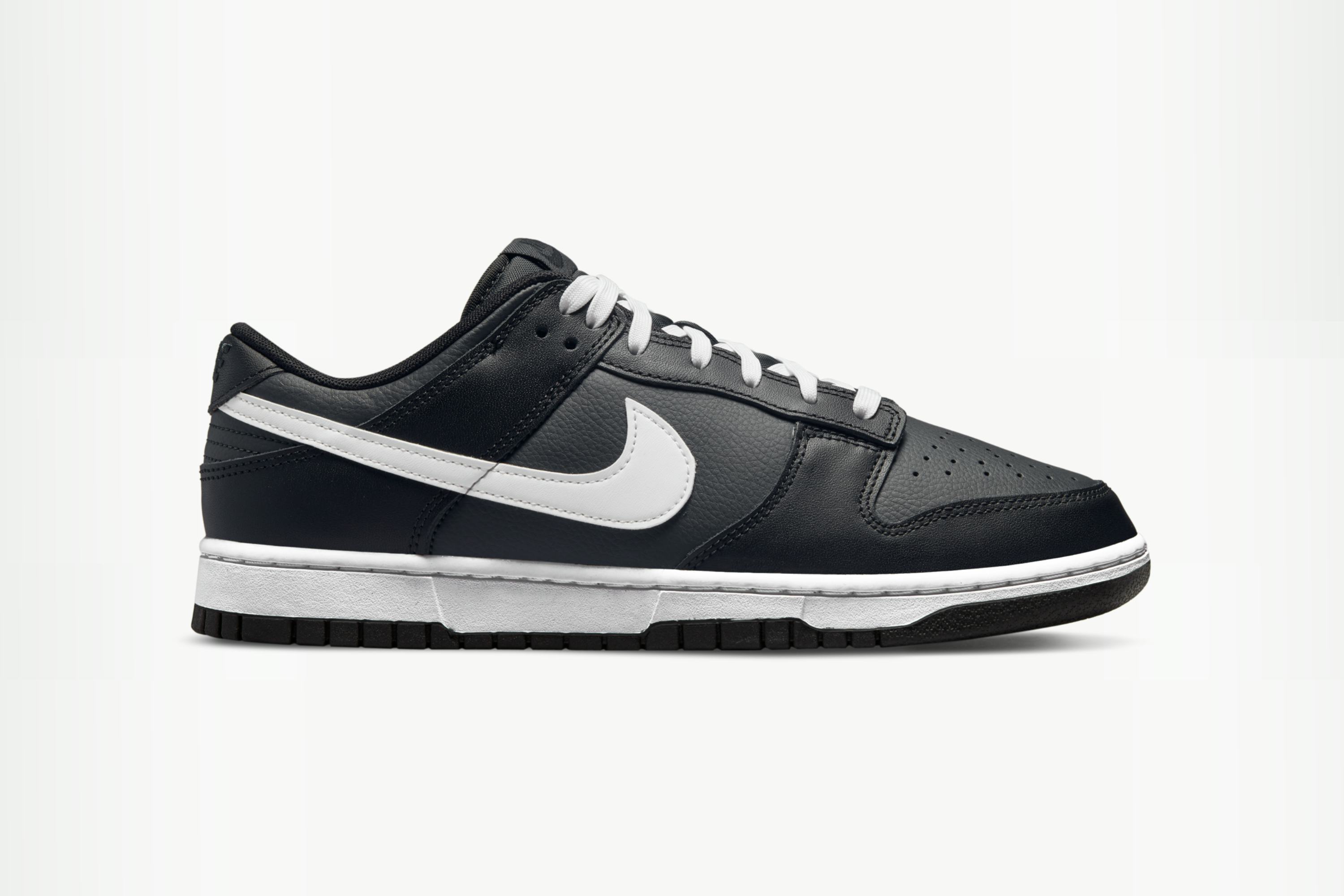 nike dunk low black men's white