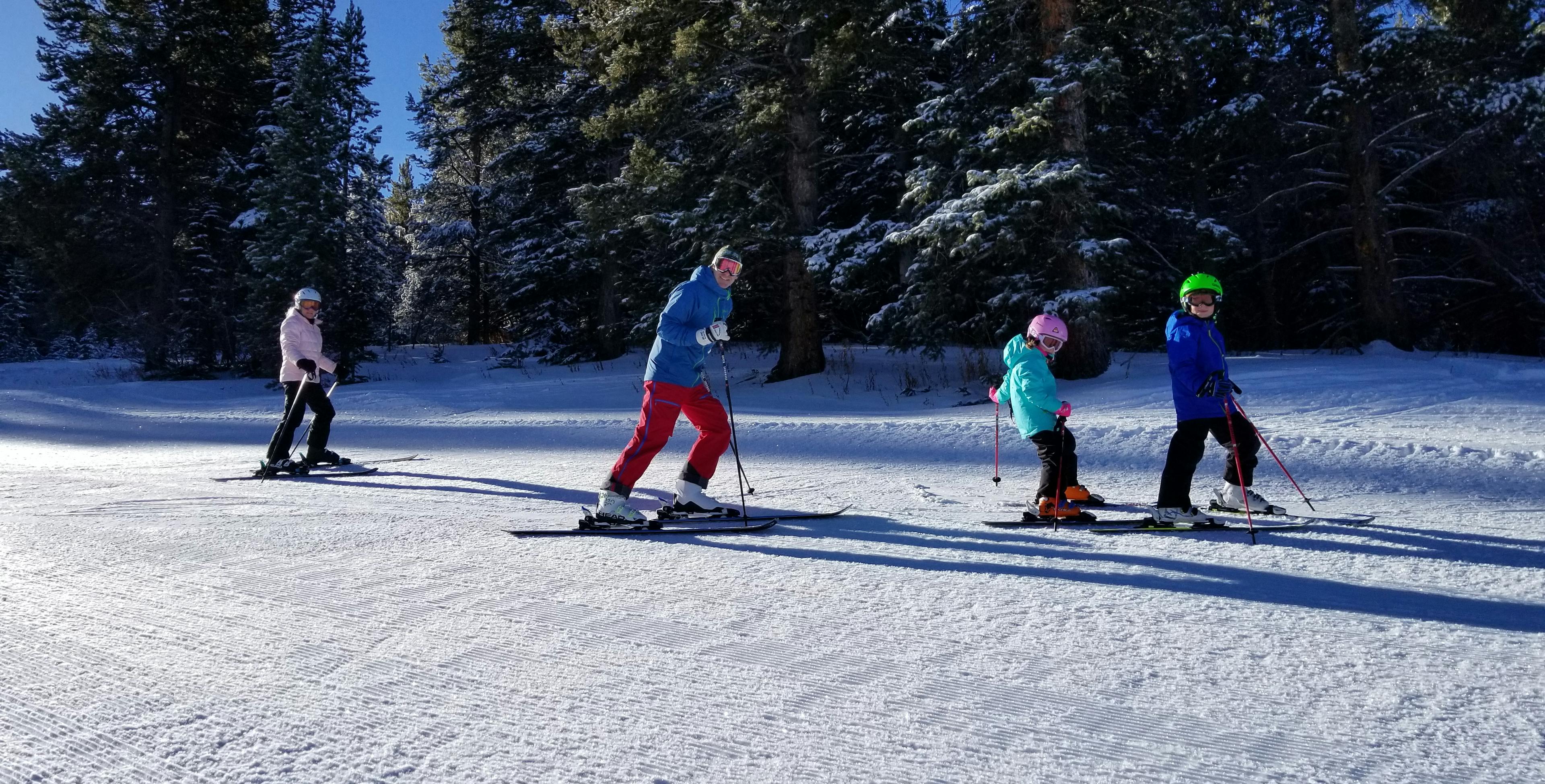 Children skiing with coach in Buttermilk Ski Resort