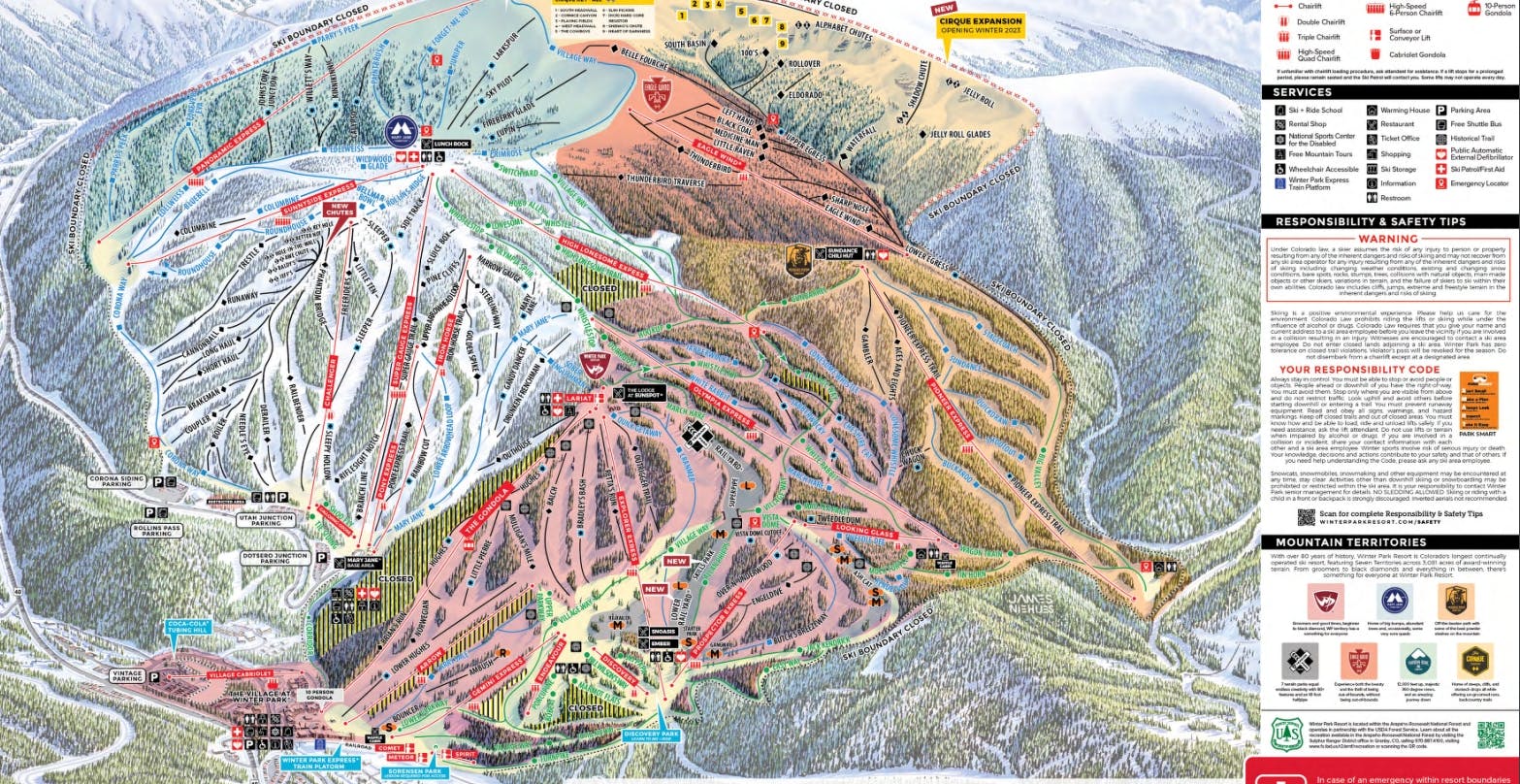 Winter Park Resort Trail Map