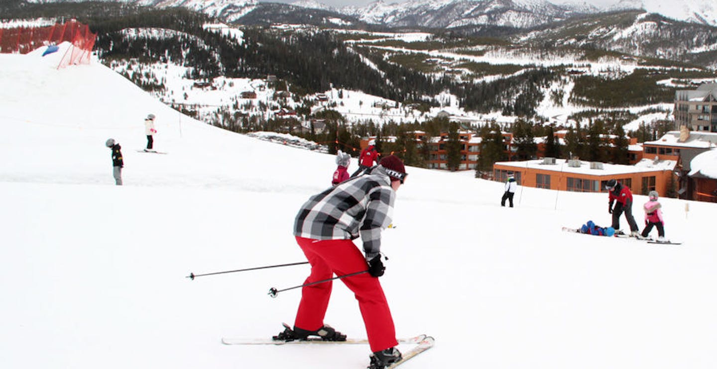 Skis in a pizza shape to help slow down